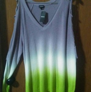 Torrid Springtime Green Ombre Lace Up Top